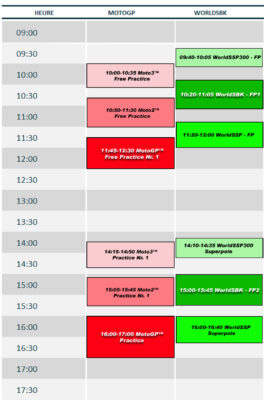 MotoGP Portugal à quelle heure ont lieu les séances libres de ce