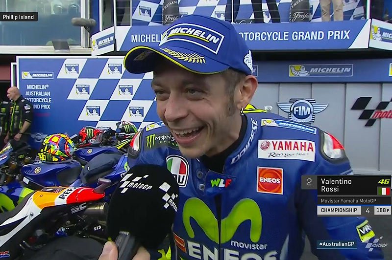 #AustralianGP MotoGP Course : Valentino Rossi « à chaud » !