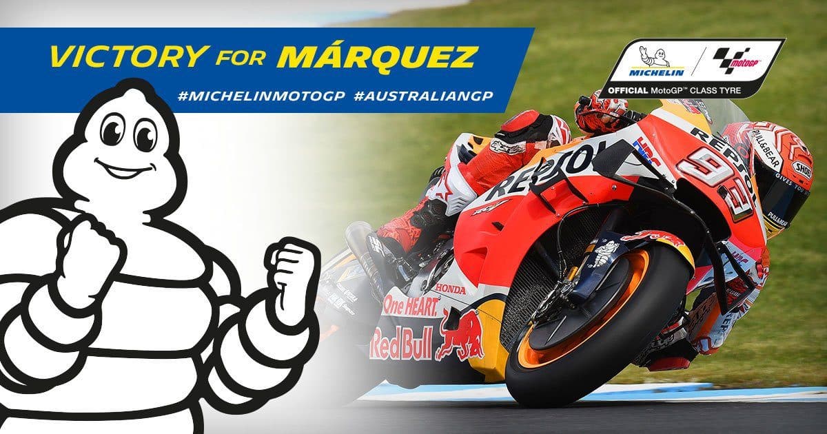 [CP] MotoGP : Michelin déjoue les aléas météo et permet à Marquez de battre un record avec Honda