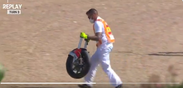 Moto2 Jerez 1 FP1 : Luca Marini devant et déjà de la casse !