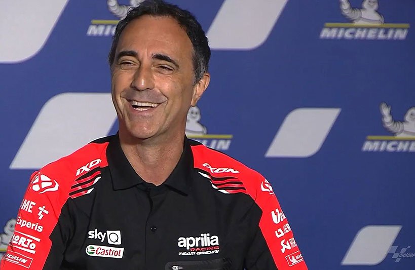 MotoGP Autriche Conférence des constructeurs – Aprilia Romano Albesiano : Une RS-GP avec des bouts de Suzuki, Ducati, McLaren, Lamborghini, Ferrari et Mercedes dedans… (Intégralité)