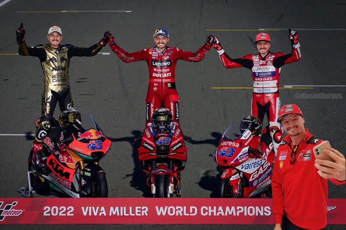 MotoGP : rebondissement dans l’officialisation du titre 2022 de Pecco Bagnaia, et Viva Miller !